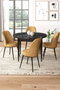 Hanah Home Juego de Mesa y Sillas de Comedor con Acabado Mármol Negro y Sillas Color Capuchino